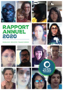 Amis de la terre rapport annuel 2020 page de garde