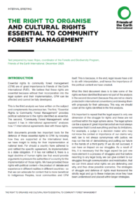 The right to organise and cultural rights essential to community forest management_cover
